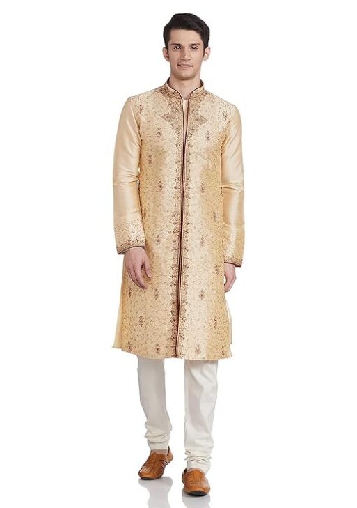 Manyavar Men's Cotton Solid Regular Kurta Set