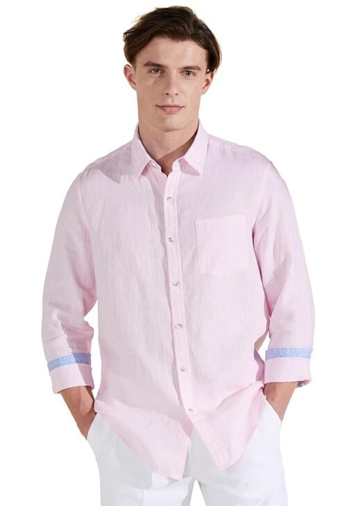 Symbol Premium Men's Pure Linen Solid Casual Shirt