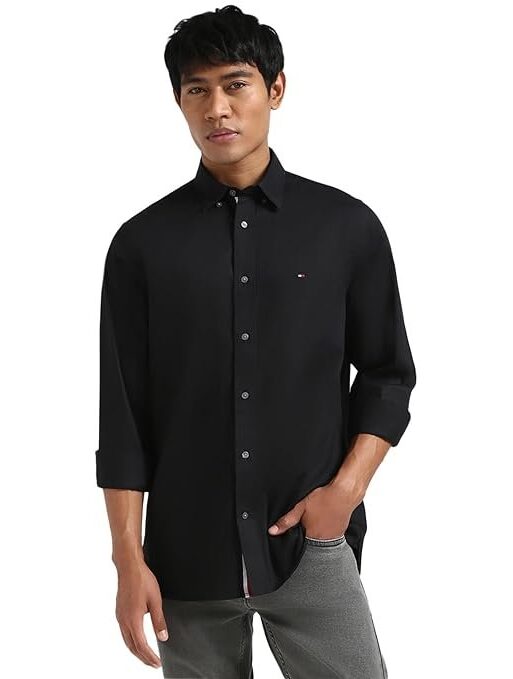 Tommy Hilfiger Men's Cotton Solid Regular Fit Shirt