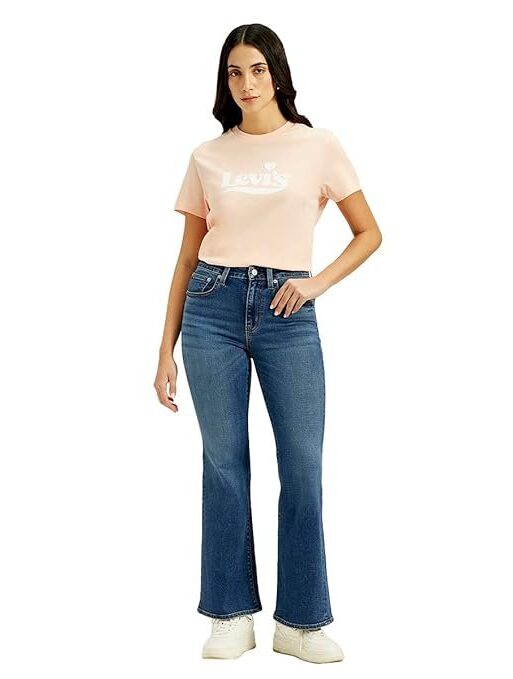 Levi's Women's 726 Blue Flared Fit High Rise Jeans