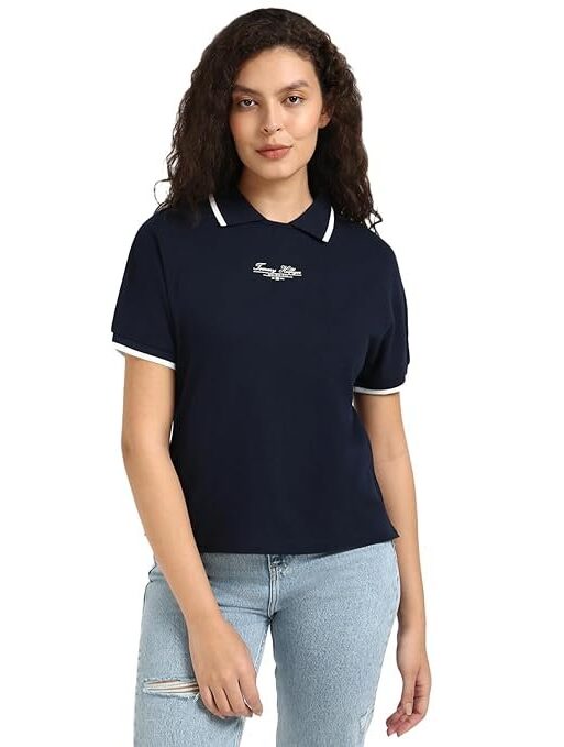 Tommy Hilfiger Women's Solid Regular Fit T-Shirt