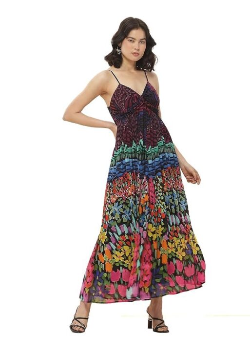 Label RITU KUMAR Navy Abstract Print Long Dress