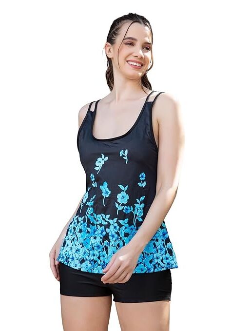 Lovebird Tummy Control Push Up Top with Swimming Shorts, 2.Psc. Swimwear Leisure, Holiday Pool Party