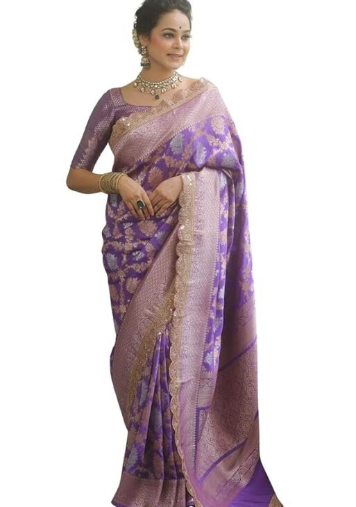 SGF11 Women's Kanjivaram Pure Soft Silk Saree With Blouse Piece