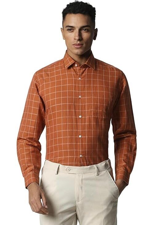Van Heusen Men's Linen Regular Fit Shirt
