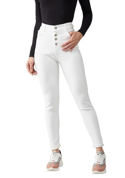 Miss Chase Women's Skinny Fit High Rise Regular Length Stretchable Denim Jeans