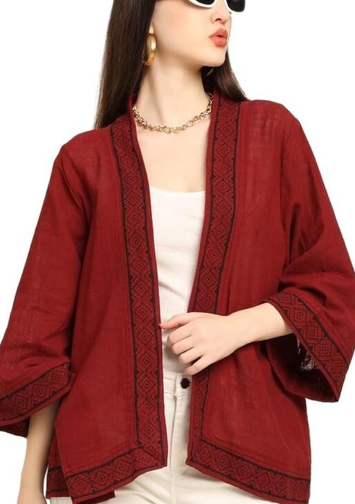 KE KANHA EXPORTS Shrugs for Women Stylish | Cover up on Jeans Tops for Women | Western Beach Outfits | Summer Clothes | Kimono Length Option Short | Medium | Long