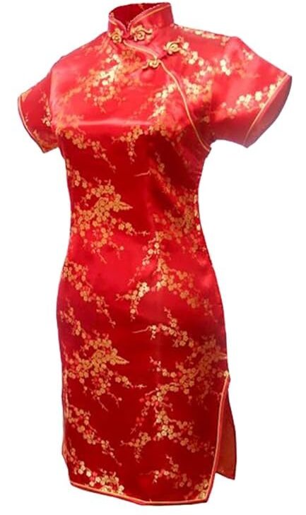 7Fairy Women's Sexy Red Floral Mini Chinese Evening Dress Cheongsam