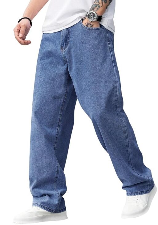 Lymio Baggy Denim Jeans Pants for Men (L-Jeans)