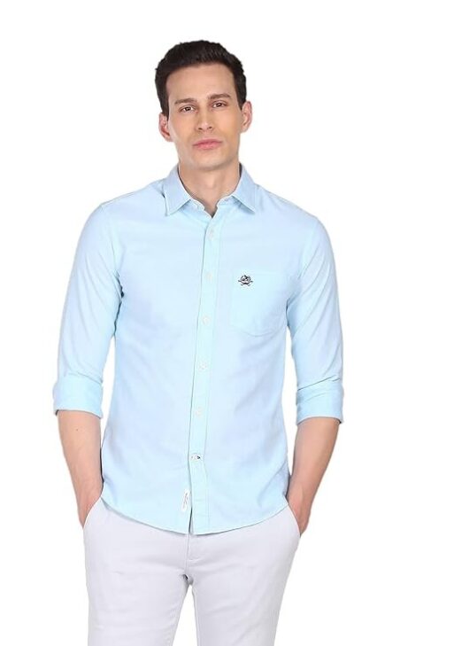 U.S. POLO ASSN. Men's Solid Spread Collar Premium Cotton Oxford Tailored Fit Shirt