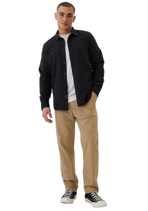 GAP Men’s Regular Fit Textured Mid Rise Pants