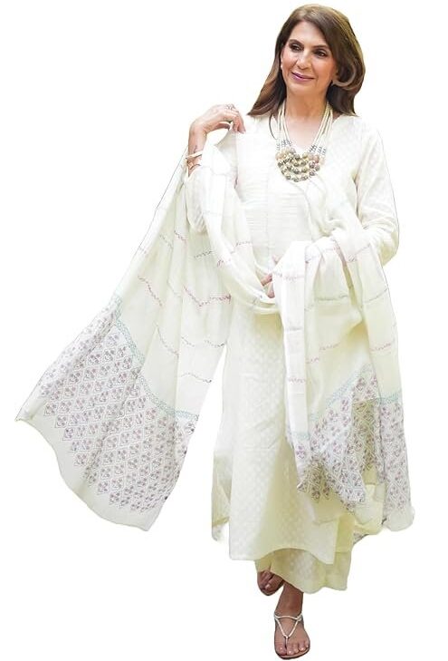 ANNI DESIGNER Women's Rayon Blend Printed Straight Kurta with Pant & Dupatta