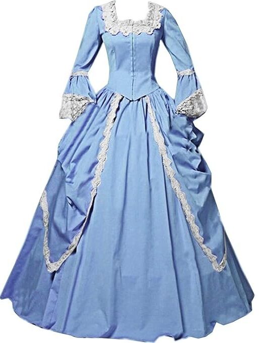I-Youth Womens Lace Marie Antoinette Masked Ball Victorian Costume Dress
