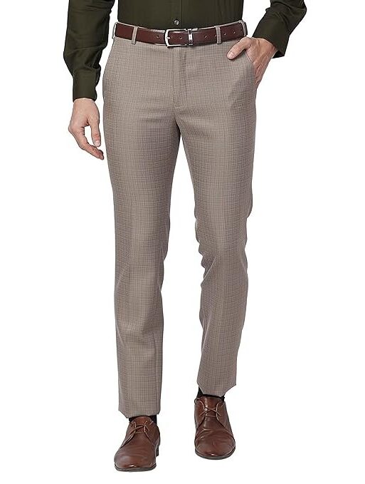 Raymond Men Mid Rise Slim Fit Self Design Trouser