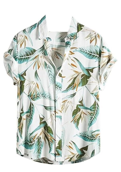 Leriya Fashion Men's Rayon Regular Fit Casual Button Down Summer Shirt | Lightweight Textured Fabric | Perfect for Daily & Weekend Wear