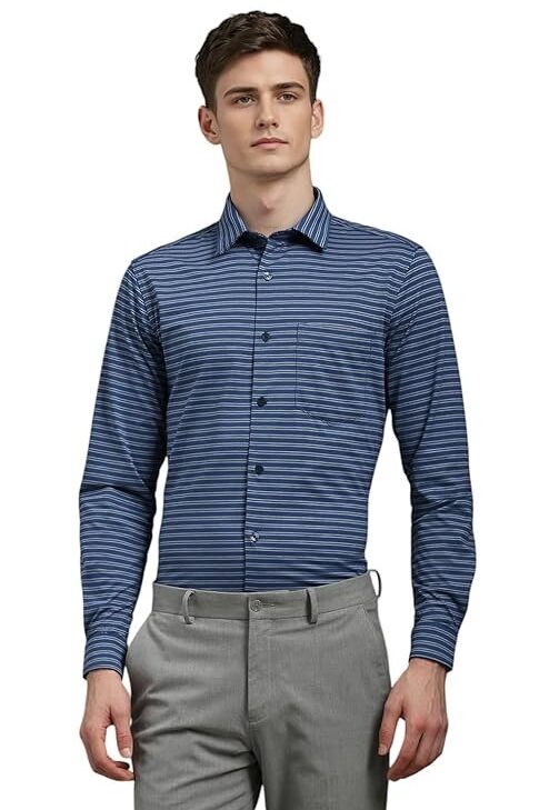 Louis Philippe Men's Striped Slim Fit Shirt