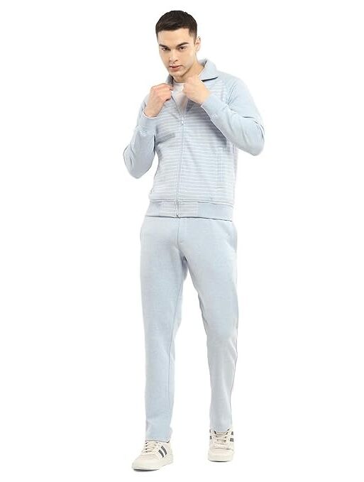 Monte Carlo Mens Self Design Collar Neck Full Sleeve Tracksuit