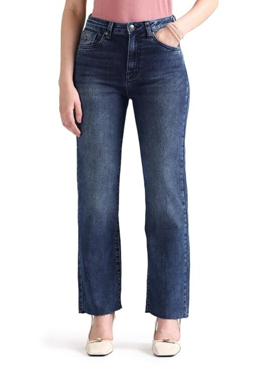U.S. POLO ASSN. Women's Straight Fit High Rise Jeans