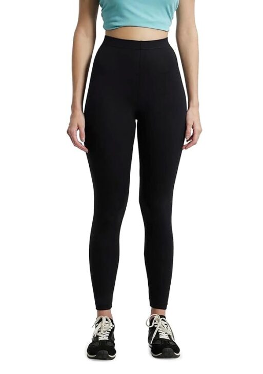 Jockey AW87 Women's Super Combed Cotton Elastane Stretch High Rise Leggings with Ultrasoft Waistband