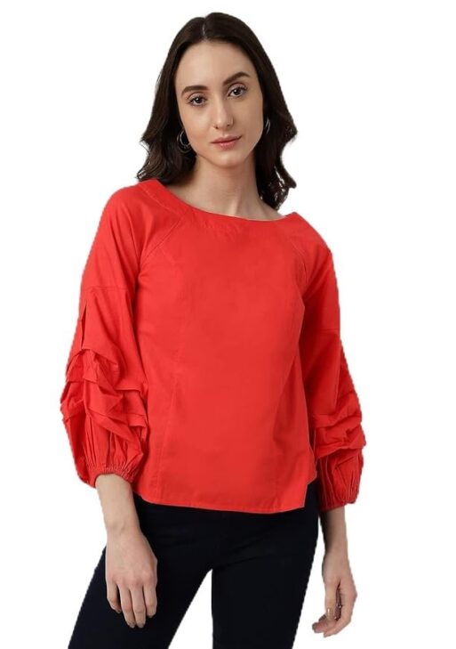 Marks & Spencer Womens Solid Cotton Boat Neck Regular Fit Top