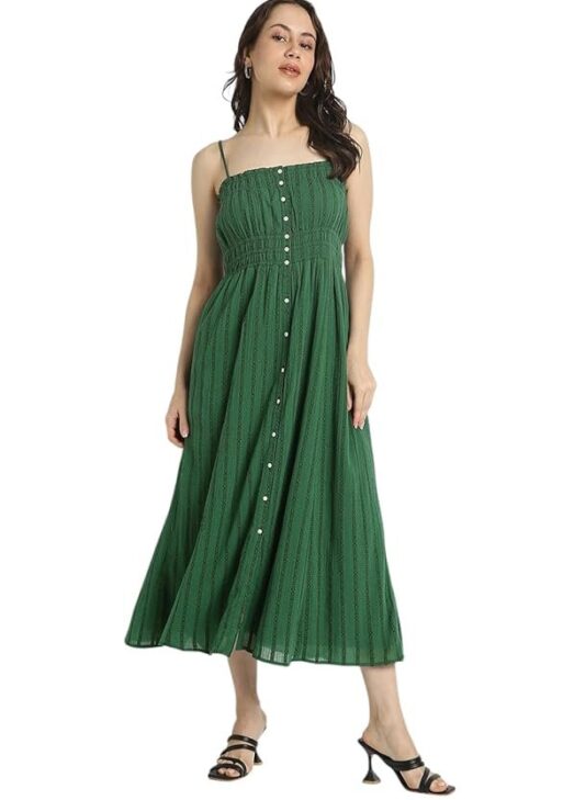 American Eagle Women's Cotton Blend Modern Calf Length Dress