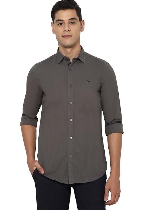 Allen Solly Men Cotton Plain Slim Fit Shirt