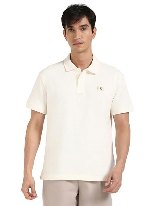 Calvin Klein Jeans Men's Solid Relaxed Fit Polo Shirt