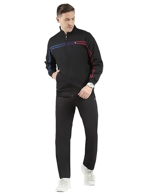 Monte Carlo Men's Regular Fit Tracksuit | Full Sleeve | Mock Neck | Solid Pattern | Stylish & Comfortable Sportswear Track Suit For Men's