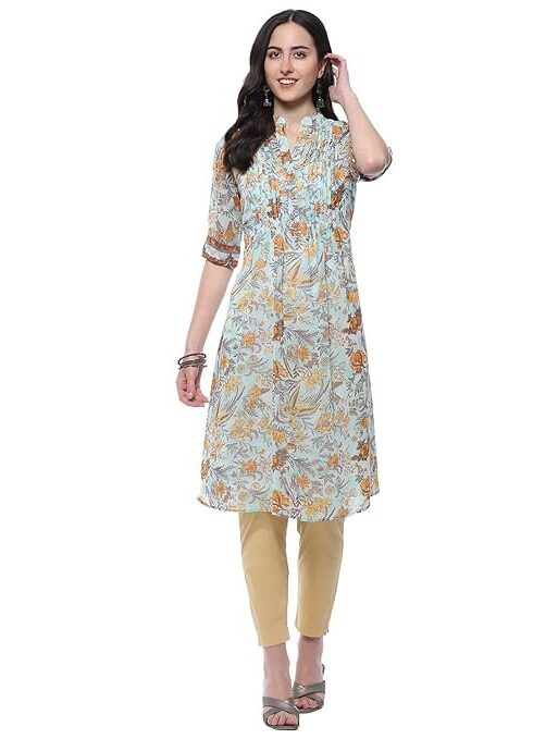 BIBA Women's Polyester Straight Fit Kurta