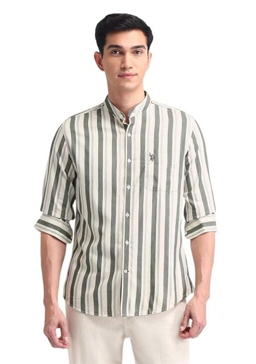 U.S. POLO ASSN. Denim Co. Men's Pure Cotton Slim Fit Shirt