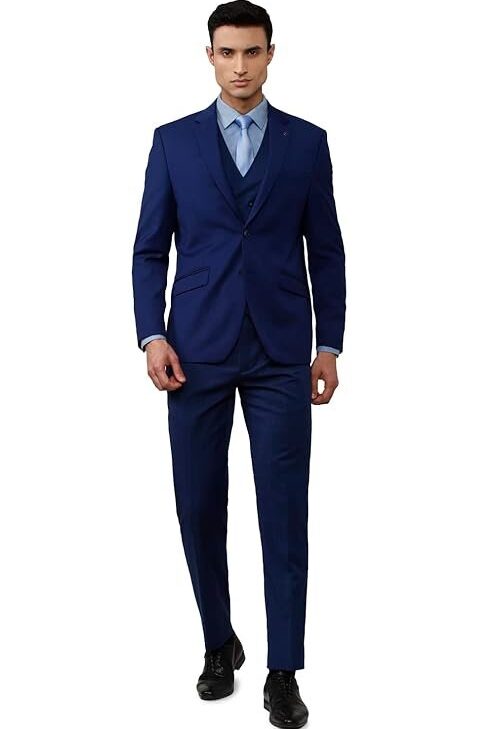 Van Heusen Men's Wool Blend Single Breasted-2 Button Suit Dress Set