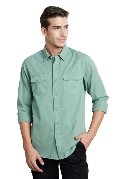 Symbol Premium Men's Casual Washed Cotton Twill Shirt