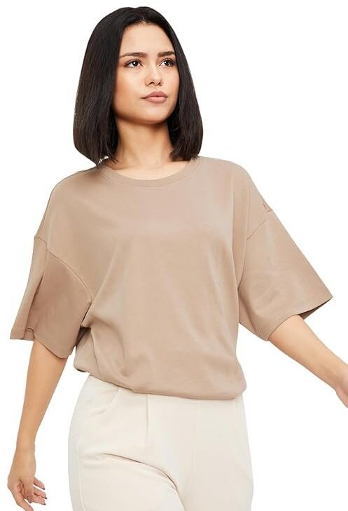 Max Women's Solid Regular Fit Tshirt