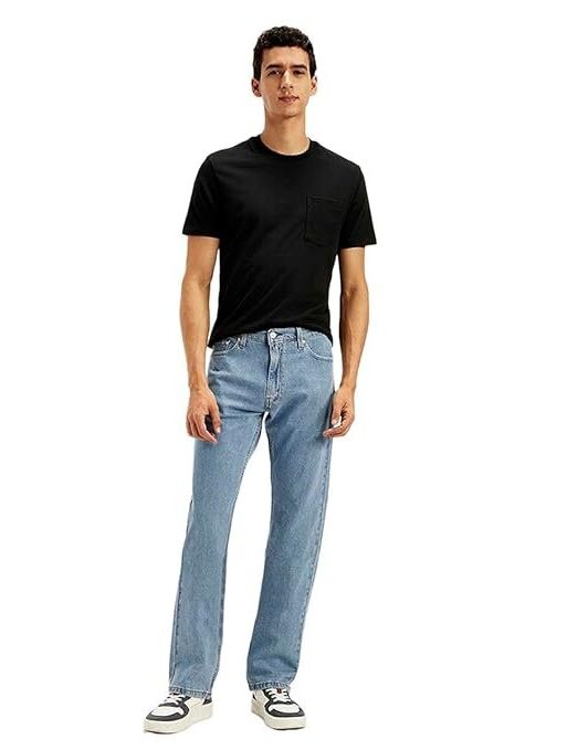 Levi's Men's Mid Indigo Straight Fit Mid Rise Jeans