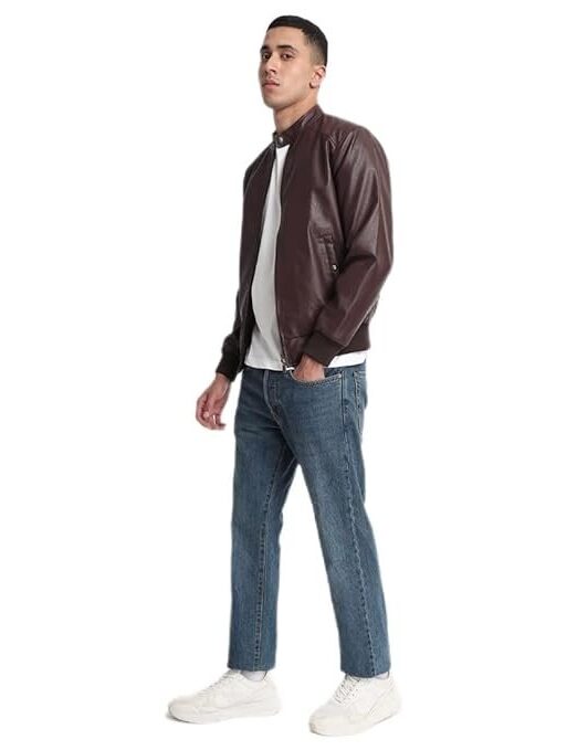 Bewakoof Men's Solid Regular Fit Full Sleeve Stand Collar Nylon Jacket