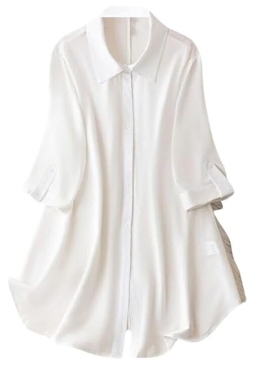 Leriya Fashion Women's Shirt Dress Knee Length Dress | Loose Fit | Button-Down | | 3/4 Sleeve | Summer Wear | Available in