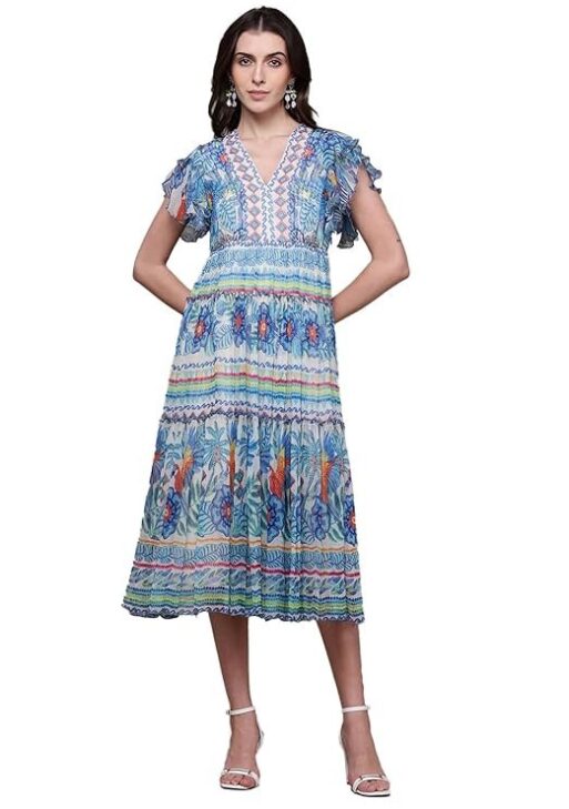 Label RITU KUMAR Blue Malibu Long Dress