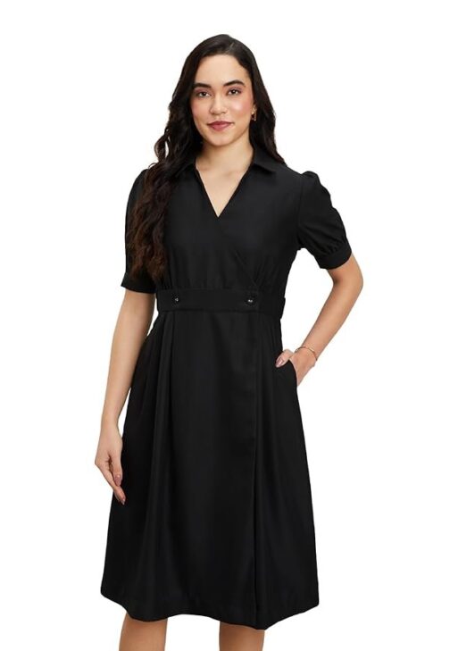 Symbol Premium Women's 'Desk-to-Dinner' Fit & Flare Wrap Dress