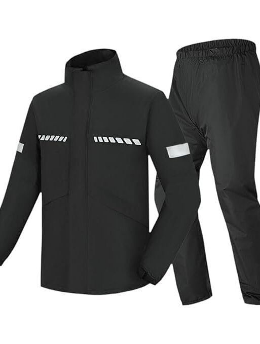 CLUB BOLLYWOOD Meadawgs®Rain Suit for Men Loose Fit Breathable Waterproof Reflective Strip Rain Coat M|Clothing, Shoes & Accessories | Coats & Jackets|1 Set Rain Suit (Jacket and Pants)