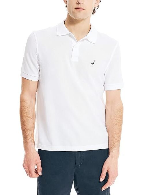 Nautica Men's Classic Fit Short Sleeve Solid Soft Cotton Polo Shirt