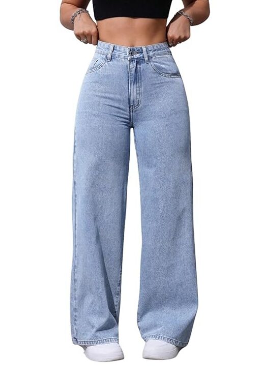 Glossia Jeans for Women || Straight Jeans for Women || Loose Jeans for Women Stylish || Plus Size Jeans for Women || Boyfriend Jeans for Women || Baggy Jeans for Women High Waist (B0DSC97GJN)