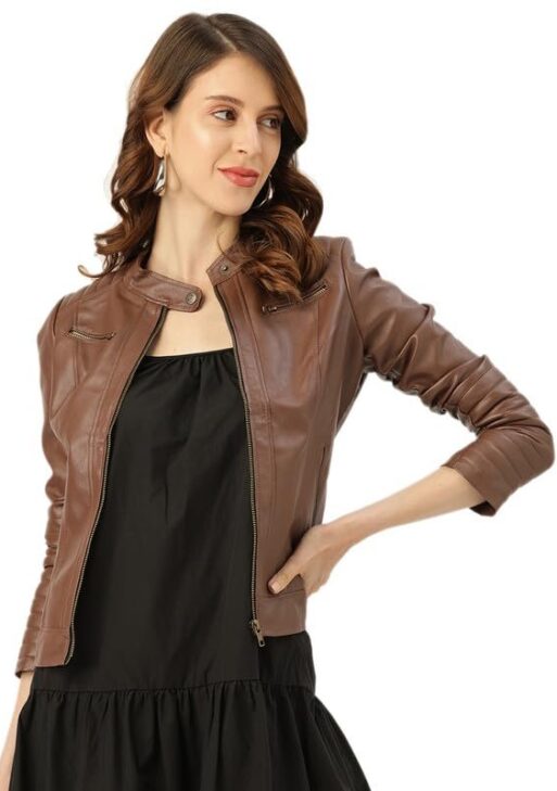 Leather Retail Faux Leather Women Regular Jacket