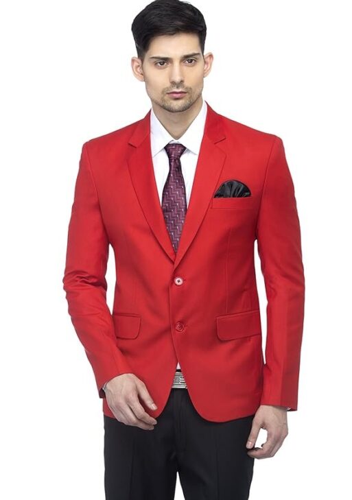 FAVOROSKI Designer Men's Slim Fit Notched Lapel Single Breasted Solid Blazer