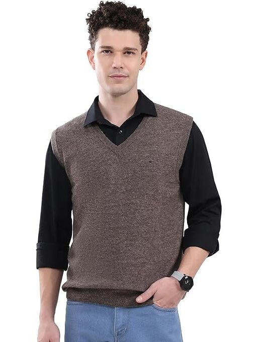 Monte Carlo Men's Regular Fit Sweater | Solid Pattern | Pull-On Closure with Sleeveless V Neck | Classic Sleeveless Sweater for Men