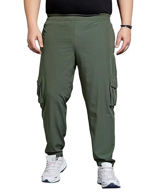Bigbanana Plus Size Men's Regular Fit Solid Trackpants