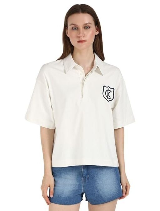 Calvin Klein Jeans Women's Solid Regular Fit T-Shirt