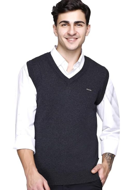 GODFREY Mens V-Neck Premium Cotton Sleeveless Sweater Half