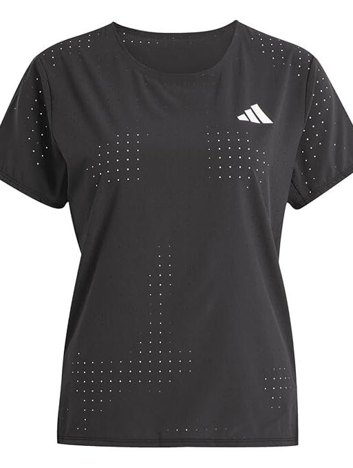 adidas Women's Polyester Geometric Slim Fit T-Shirt